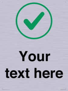 Custom plain background, green tick in circle sign